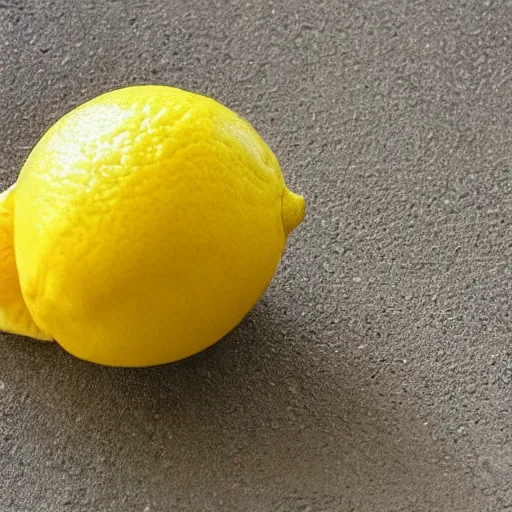 Image similar to a lemon imitating a car