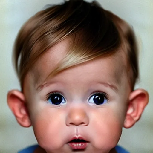 Image similar to baby with a mike pence haircut