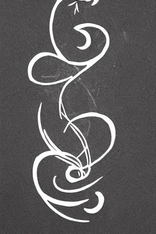 Image similar to a simple tattoo design of birds flying in a 8 spiral, black ink, logo