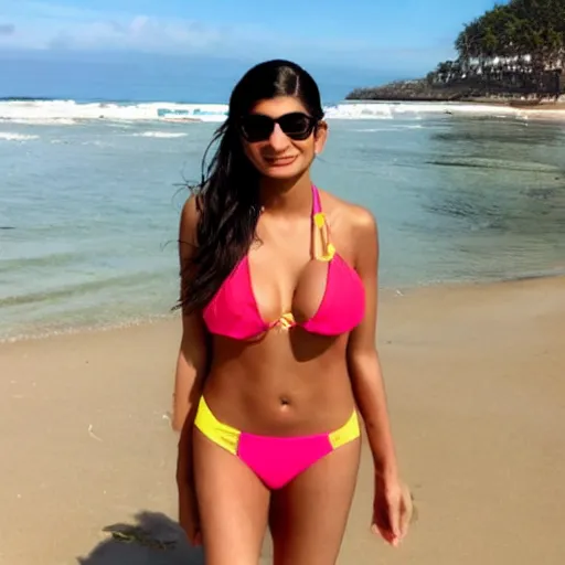 Image similar to mia khalifa on the beach