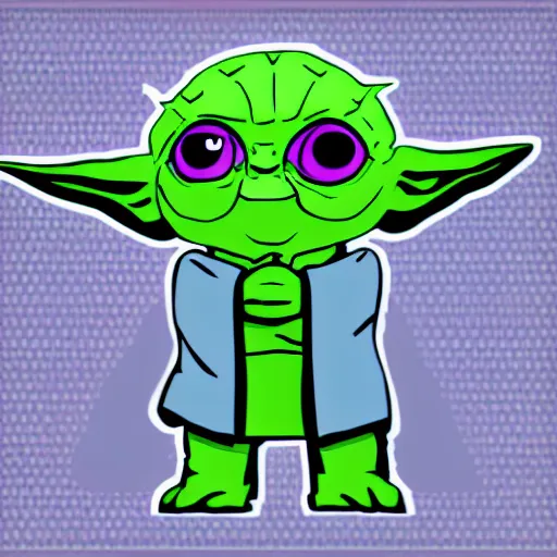 Prompt: kawaii manga yoda, vector style