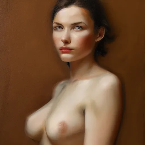 Image similar to an arched woman, oil painting, pale colors, high detail, 8 k, wide angle, trending on artstation,