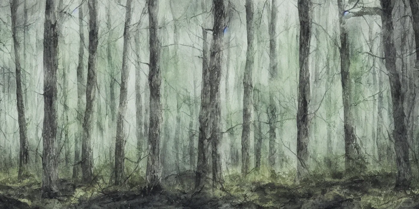 Prompt: forest, cinematic lighting, detailed watercolor, hyperrealistic, 8k