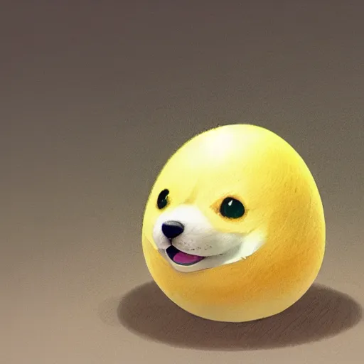 Prompt: concept art of a baby corgi emerging from an egg that looks like a tennis ball in a nest, realistic, detailed, cel shaded, in the style of makoto shinkai and greg rutkowski and james gurney