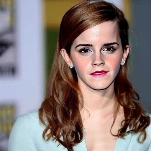 Prompt: stupid looking emma watson with stupid expression