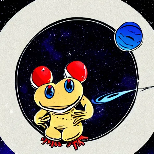Prompt: toad in space