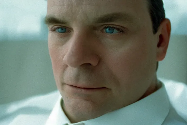 Image similar to cinematic still of chubby clean-shaven white man in film from 1995, XF IQ4, f/1.4, ISO 200, 1/160s, 8K, RAW, dramatic lighting, symmetrical balance, in-frame