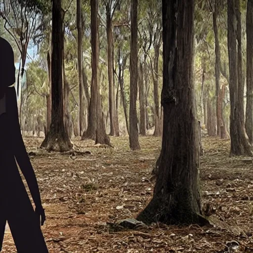 Prompt: slenderman, slenderman is selling vegemite, dark and eerie, found footage