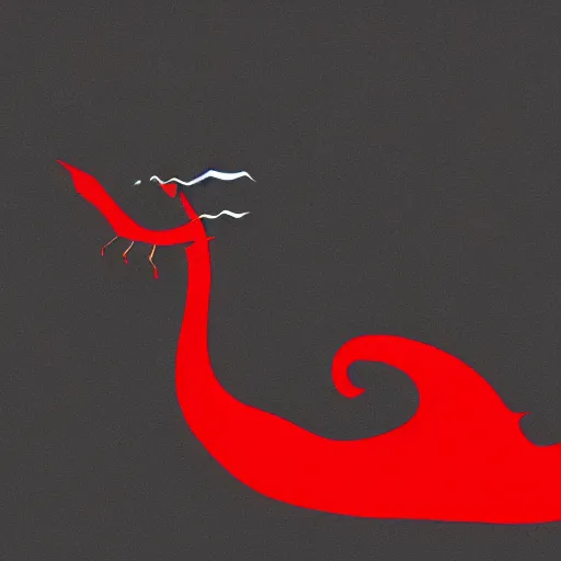 Prompt: black and white dragon, black and red smoke background, minimalist, 8k, award winning, trending on artstation