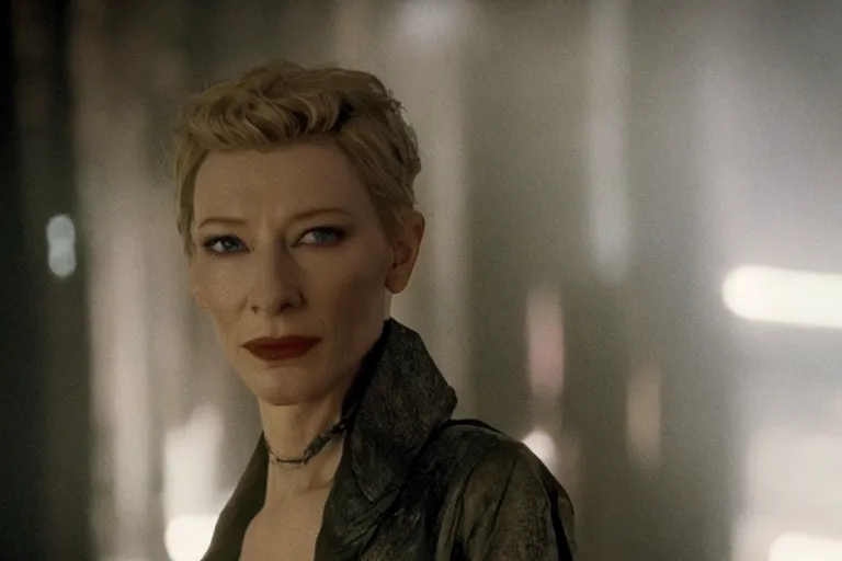 Image similar to cate blanchett in blade runner, movie still