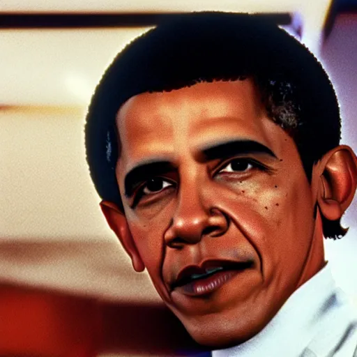 Prompt: A still of Obama in Star Wars, 1980