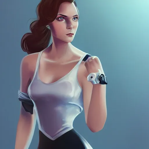 Image similar to female version of james bond, trending on artstation g -