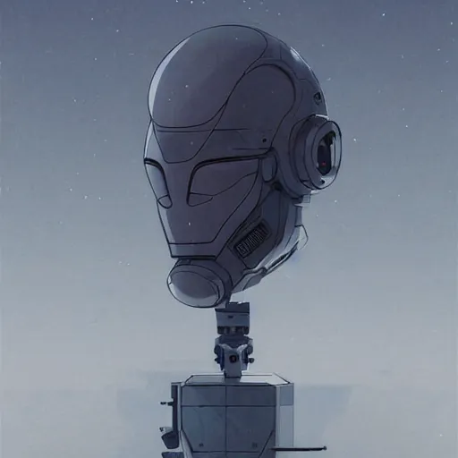 Prompt: detailed character concept art bust of a detailed and hi - tech reconnaissance robot in an empty chamber, artstation, award - winning realistic sci - fi concept art by greg rutkowski and yoshitaka amano, in the style of moebius, flat pop color surrealist illustration.