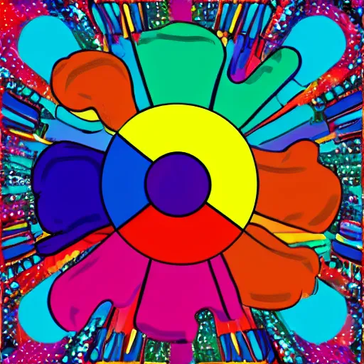 Image similar to rainbow katy perry. pop art