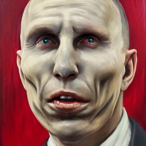 Prompt: peter dutton as voldemort, oil painting
