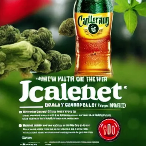 Prompt: advertisement of new Carlsberg beer with poop flavour