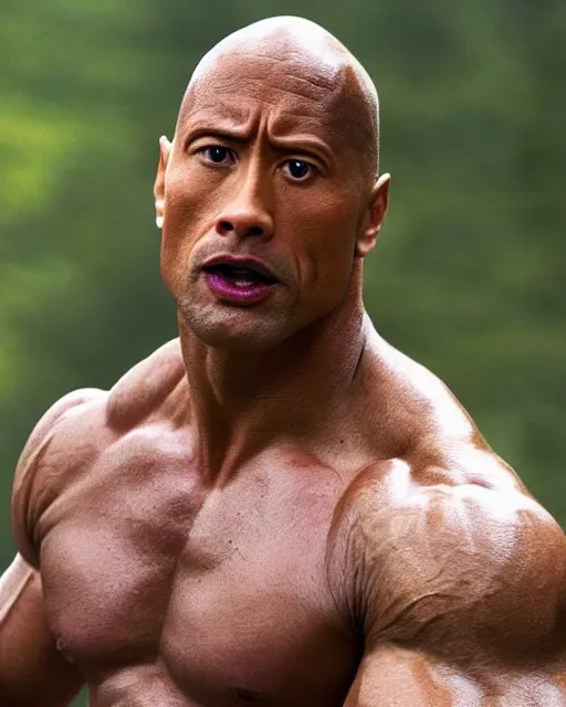 Prompt: film still close up shot of dwayne johnson as forrest gump. photographic, photography