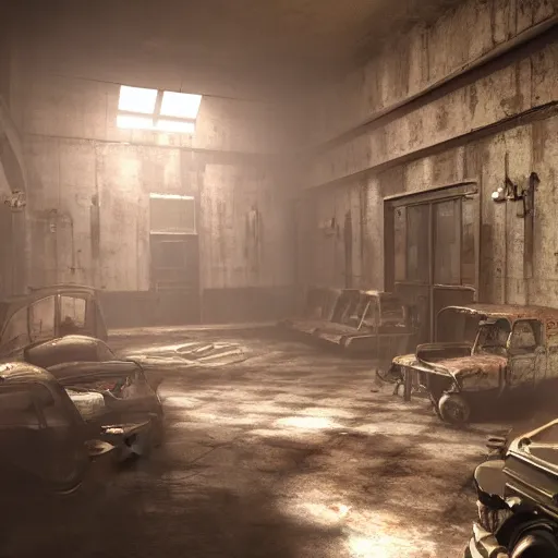 Prompt: fallout concept art opera interior render grim realistic lighting unreal engine 5