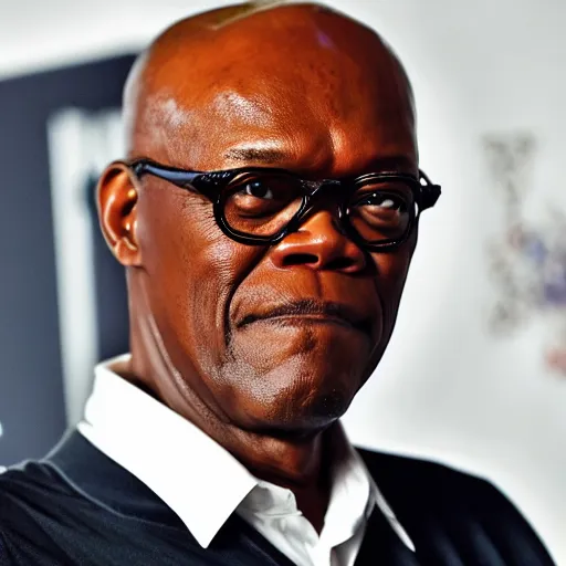 Prompt: samuel l jackson wearing a japanese maid dress, 4 k, anime style