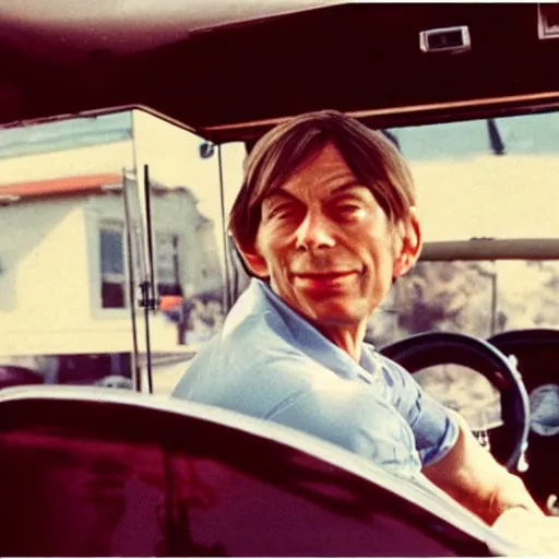 Prompt: charlie watts driving a truck