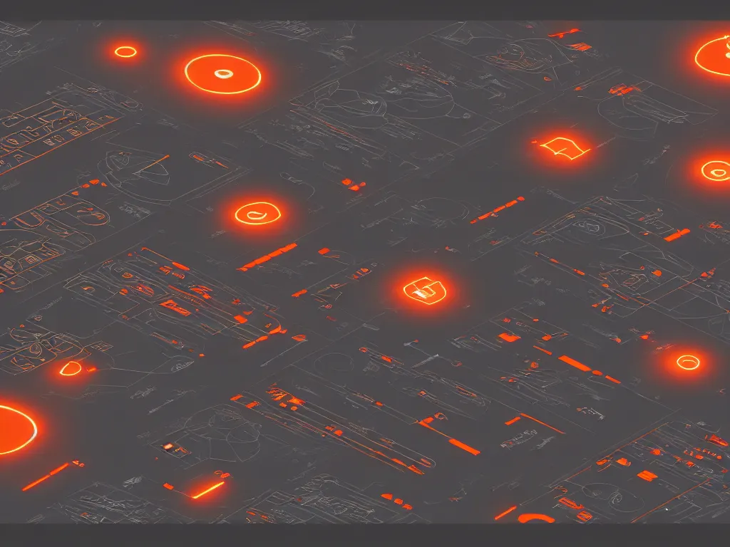 Image similar to black user interface with glowing orange alien glyphs, white diagrams showing spacecraft diagram, gray software user interface hierarchical diagram of sliders, artstation, cgsociety, concept art, visual effects for movie