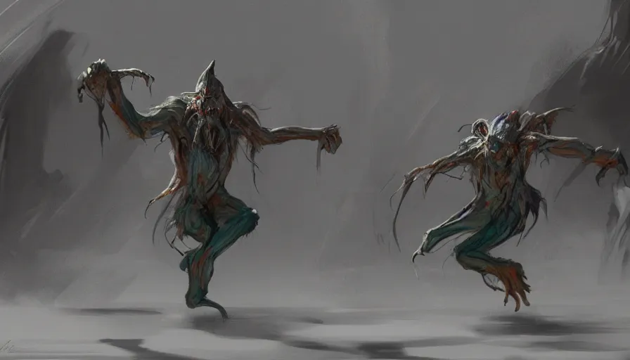 Prompt: concept art by jama jurabaev, cinematic shot, trending on artstation, high quality, brush stroke, gollum dancing like a crazy