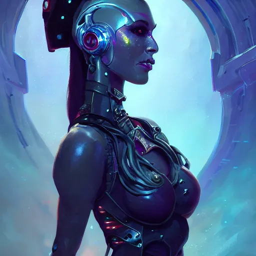 Image similar to portrait of a cybernetic queen of the damned, cyberpunk concept art by pete mohrbacher and artgerm and wlop and greg rutkowski and deathburger, digital art, highly detailed, intricate, sci-fi, sharp focus, Trending on Artstation HQ, deviantart, unreal engine 5, 4K UHD image