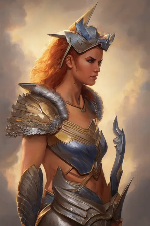 Image similar to amazon valkyrie athena, d & d, fantasy, portrait, highly detailed, headshot, digital painting, trending on artstation, concept art, sharp focus, illustration, art by artgerm and greg rutkowski and magali villeneuve