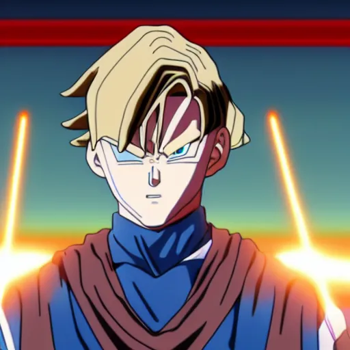 Image similar to Obi-Wan Kenobi as an anime character from Dragon Ball Z. Beautiful. 4K.