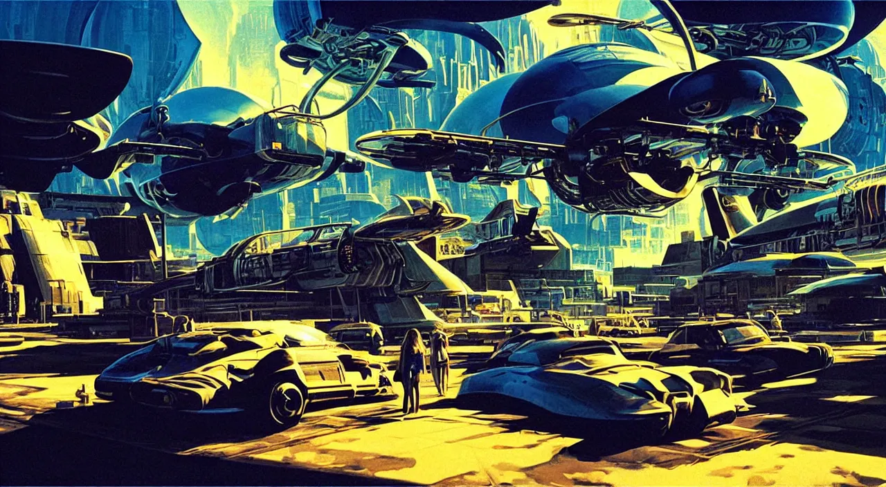 Prompt: i ate civilization it poisoned me; i was defiled. And then, i ate my own wikedness matte painting dramatic blue lighting syd mead channah yata