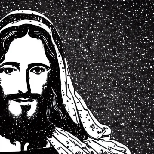 Image similar to Jesus with black backgroung