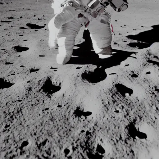 Image similar to A photo of a cat's first step on the Moon, 1969, Apollo 11 mission, old camera