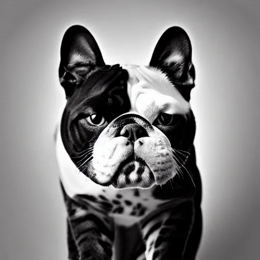 Image similar to a feline bulldog - cat - hybrid, animal photography