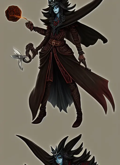 Image similar to raven warlock, wind magic, exquisite details, full body character design, dungeons and dragons white background, by studio muti