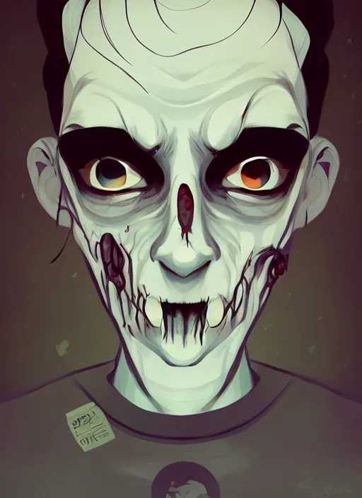 Image similar to face icon stylized minimalist zombie, loftis, cory behance hd by jesper ejsing, by rhads, makoto shinkai and lois van baarle, ilya kuvshinov, rossdraws global illumination