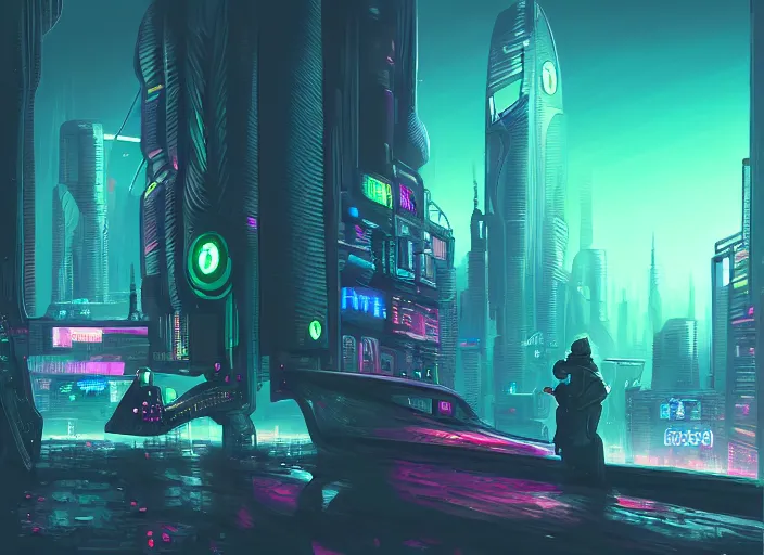 Image similar to cyberpunk pepe the frog, futuristic city, computers, dylan kowalski, marat zakirov, albert ramon puig, trending on artstation, 8 k