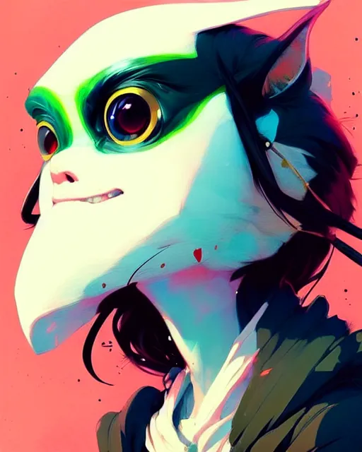 Image similar to an ultradetailed beautiful panting of a stylish gremlin, by conrad roset, greg rutkowski and makoto shinkai, trending on artstation