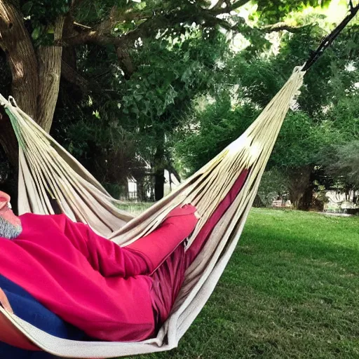 Image similar to my italian wise friend on a hammock, reading the book about love