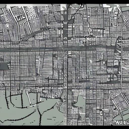 Prompt: map of a city Block of new york, after the zombie-apocalypse, top down perspecrive