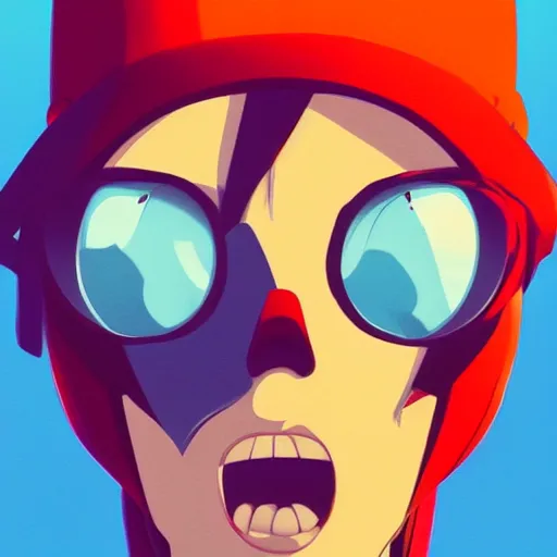 Image similar to face icon stylized minimalist flcl, loftis, cory behance hd by jesper ejsing, by rhads, makoto shinkai and lois van baarle, ilya kuvshinov, rossdraws global illumination