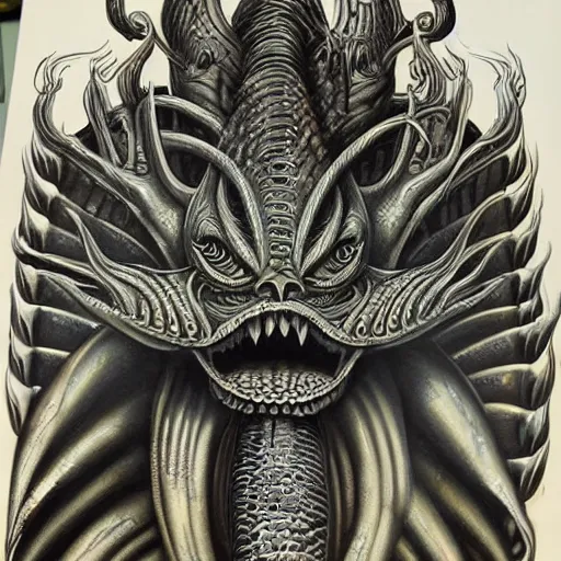 Prompt: naga serpent god, giger airbrush painting, highly detailed, intricate, beautiful craftsmanship,