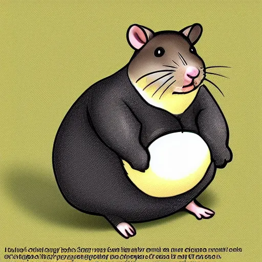 Prompt: fat obese anthro hamster cartoon