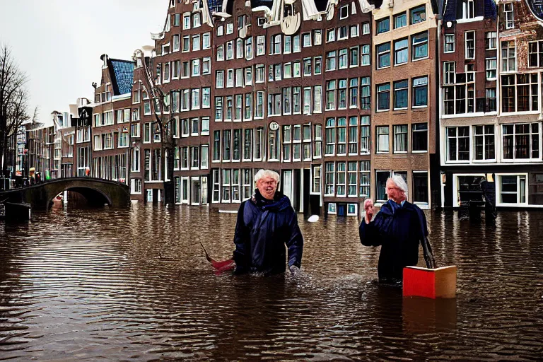 Prompt: Dutch people trying to fight back the flood in Amsterdam, photograph, natural light, sharp, detailed face, magazine, press, photo, Steve McCurry, David Lazar, Canon, Nikon, focus