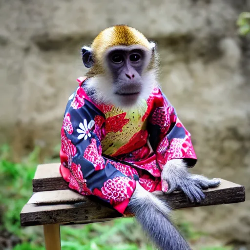 Image similar to a monkey in a kimono