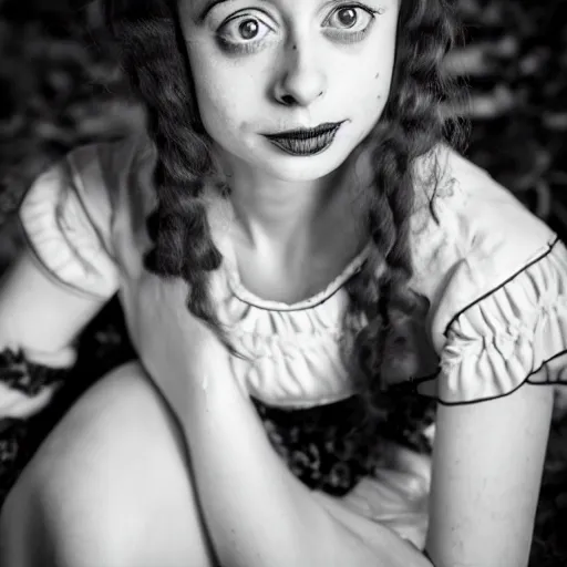 Prompt: dslr photo portrait still of young elsa lanchester, 8 5 mm, f 1. 8, by reiko muraksmi,