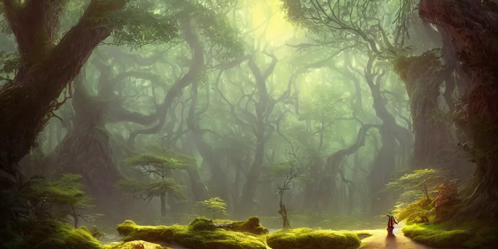 fantasy forest wizard wallpaper