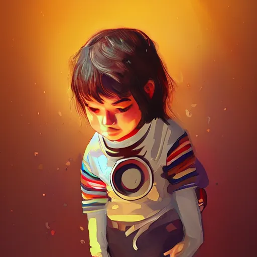 Prompt: Kid A, Digital Art, Trending on Artstation