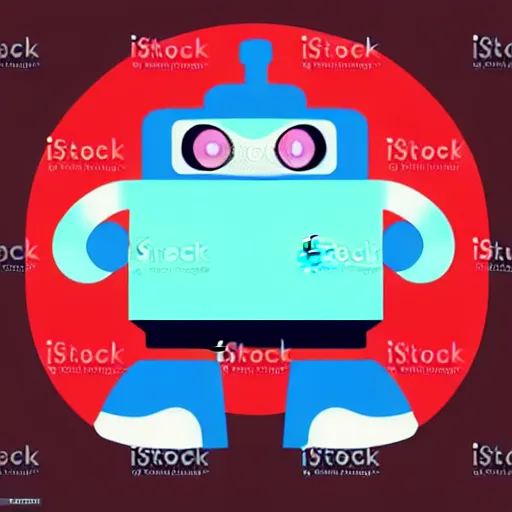 Prompt: vector art logo of a very fat robot