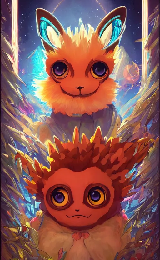 Image similar to lofi BioPunk Pokemon Vulpix portrait Pixar style by Tristan Eaton_Stanley Artgerm and Tom Bagshaw,