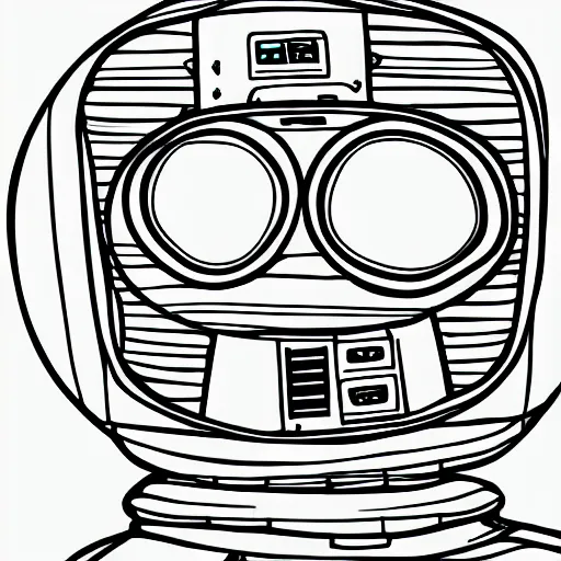 Image similar to simple digital pen illustration of a cute robot. thick lines